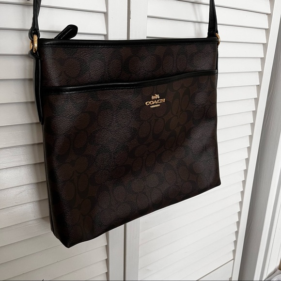 Coach Rowan File Crossbody Signature Monogram Bag Brown - Picture 3 of 15